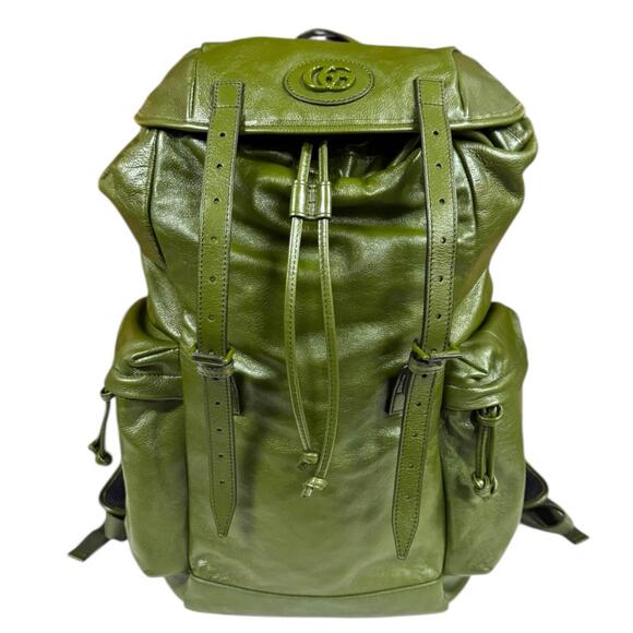 GUCCI Other - Gucci Double G Backpack, Leather Daypack 725657, Men's